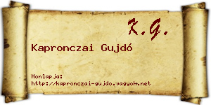 Kapronczai Gujdó névjegykártya